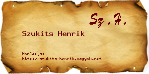 Szukits Henrik névjegykártya